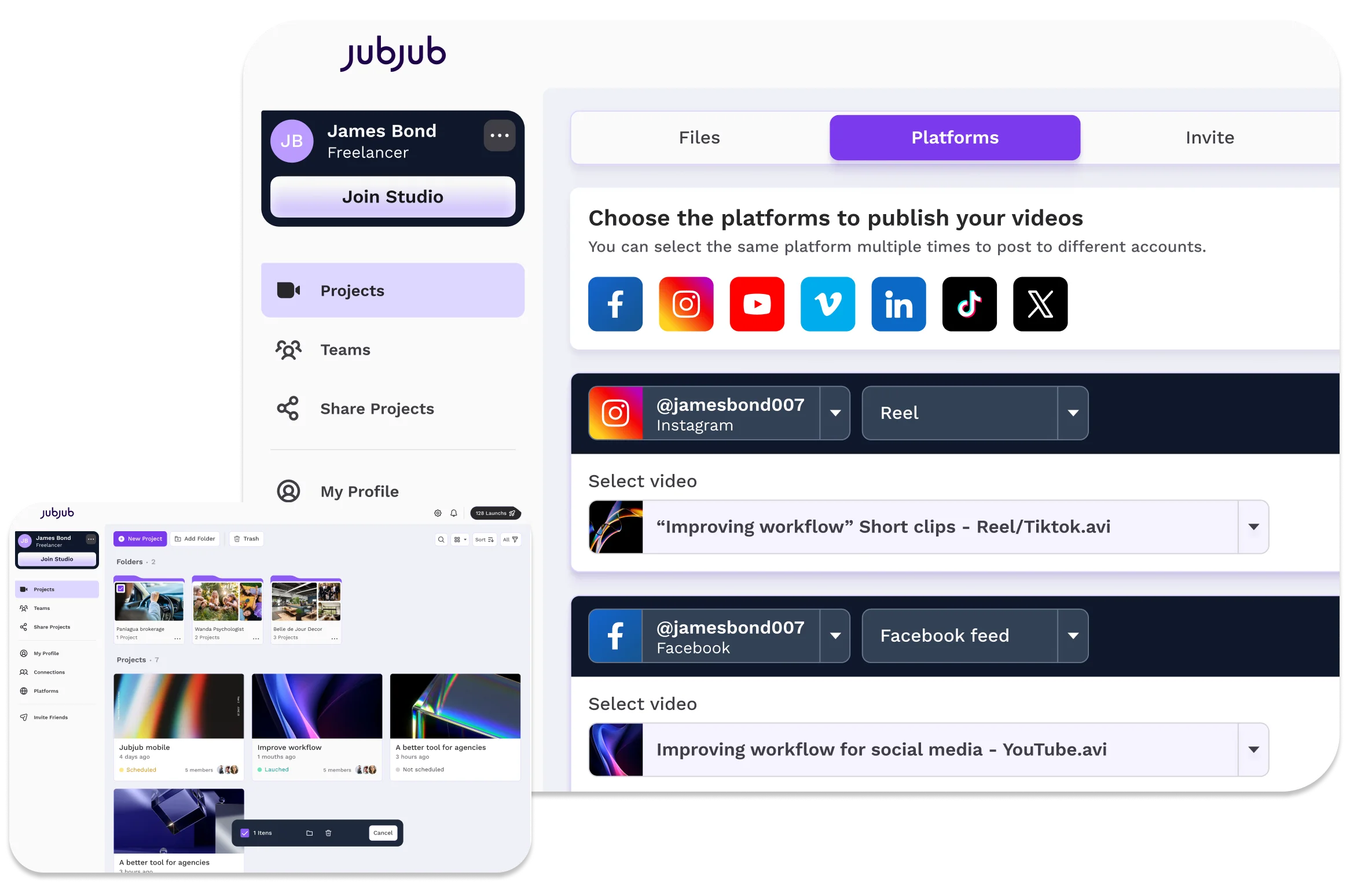 JubJub Video Collaboration App Interface